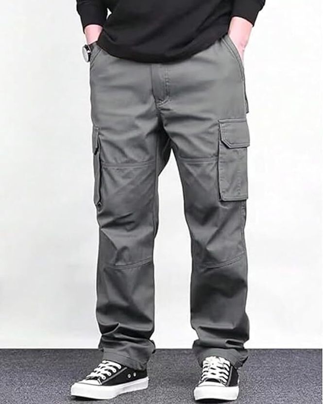 SATVISH Solid Men Grey Track Pants - Image 2