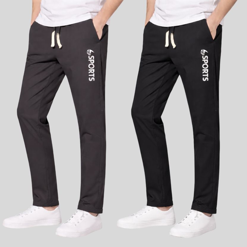 FASHION SARK Printed Black Track Pants - Image 5