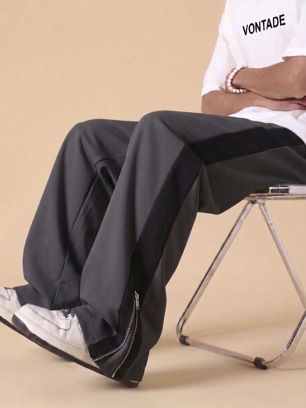 Vontade Colorblock Men Grey Track Pants - Image 7