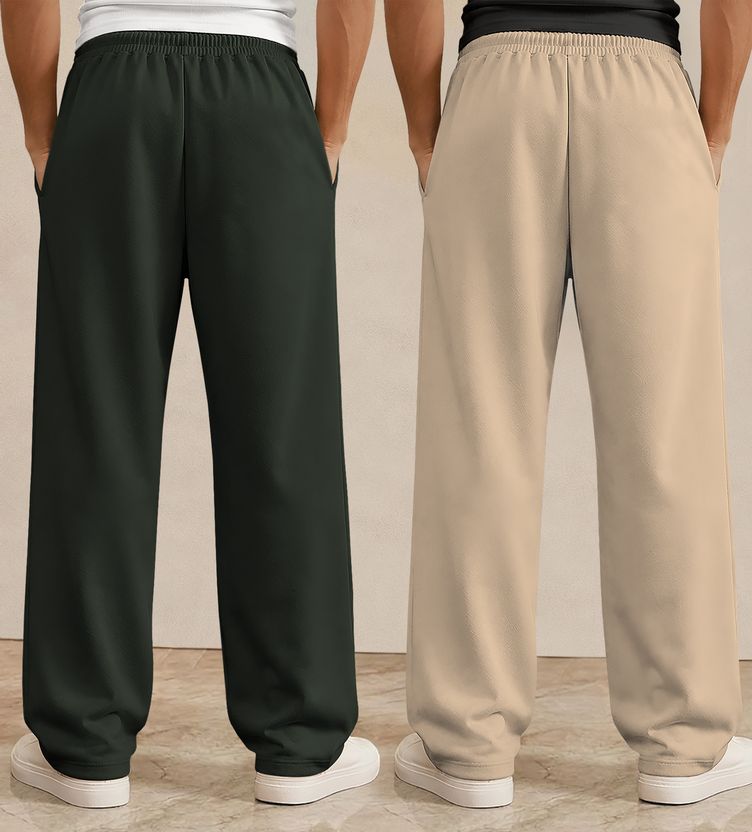 Viktor Men Olive, Beige Track Pants - Image 2