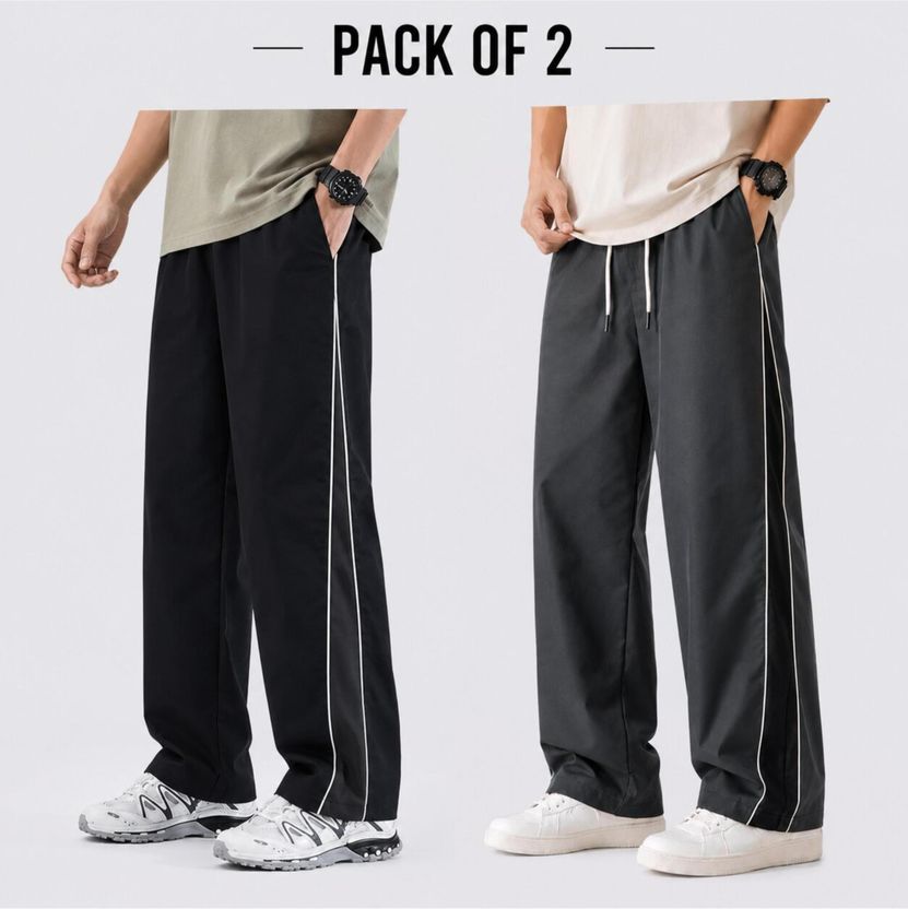 jocker Colorblock Men Black, Grey Track Pants - Image 7