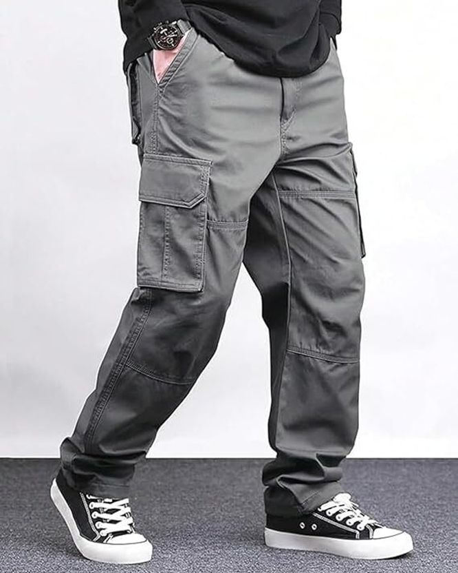 SATVISH Solid Men Grey Track Pants - Image 3
