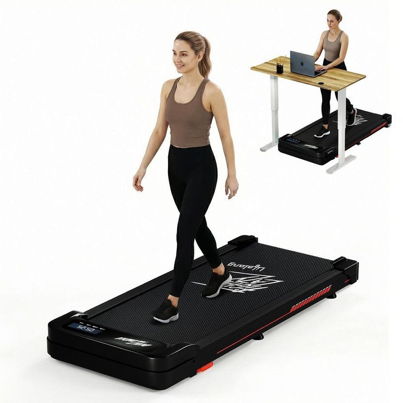 Lifelong Walking Pad Treadmill | 3 HP Motor | 2-Level Manual Incline | LED Display Treadmill (Max Weight:110 kg) -