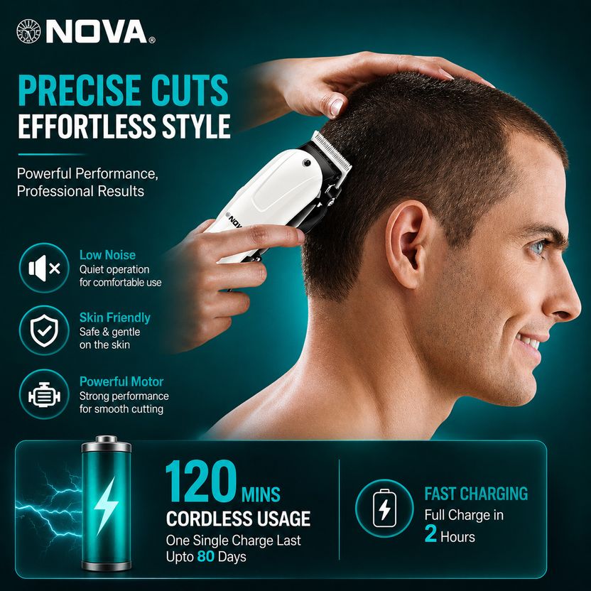 NOVA NHT 1083 Cordless Hair Clipper - Image 2