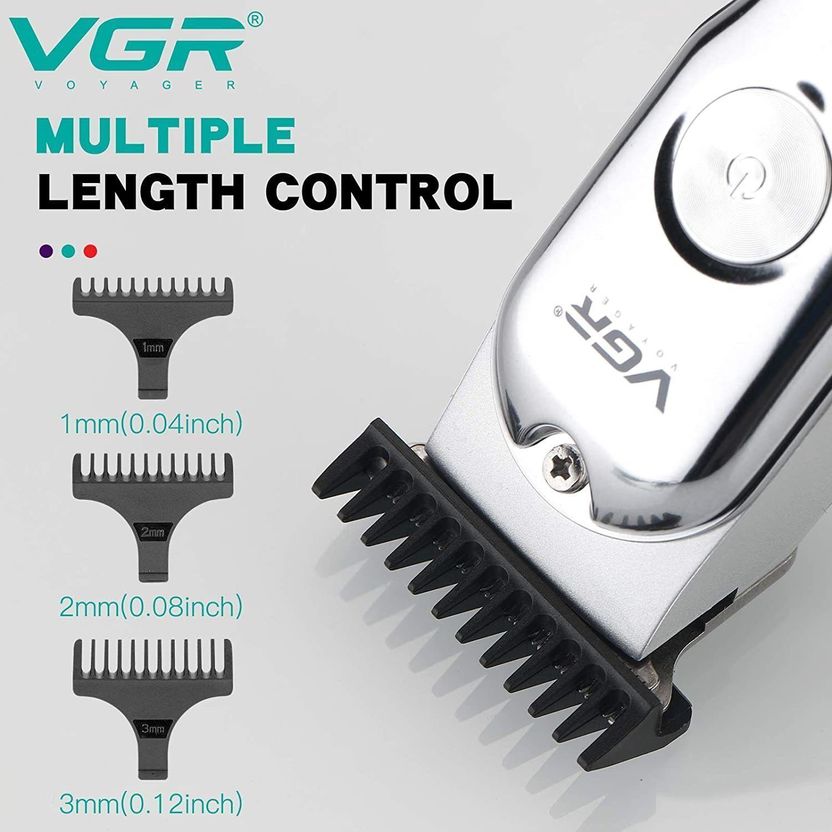 VGR V-071 Trimmer 120 min Runtime 4 Lengths Silver - Image 4