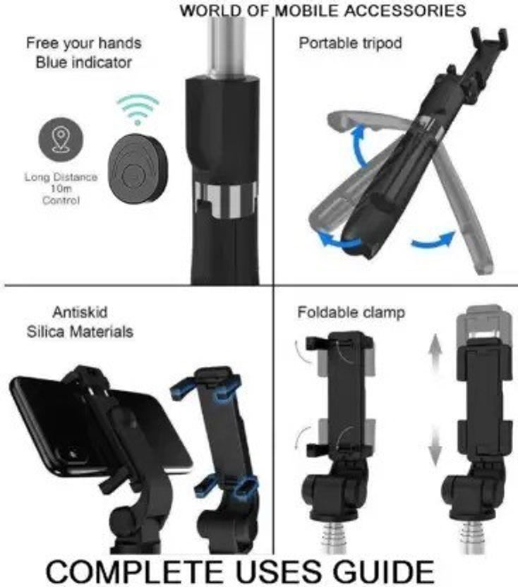 NAFA Bluetooth Selfie Stick Black - Image 4