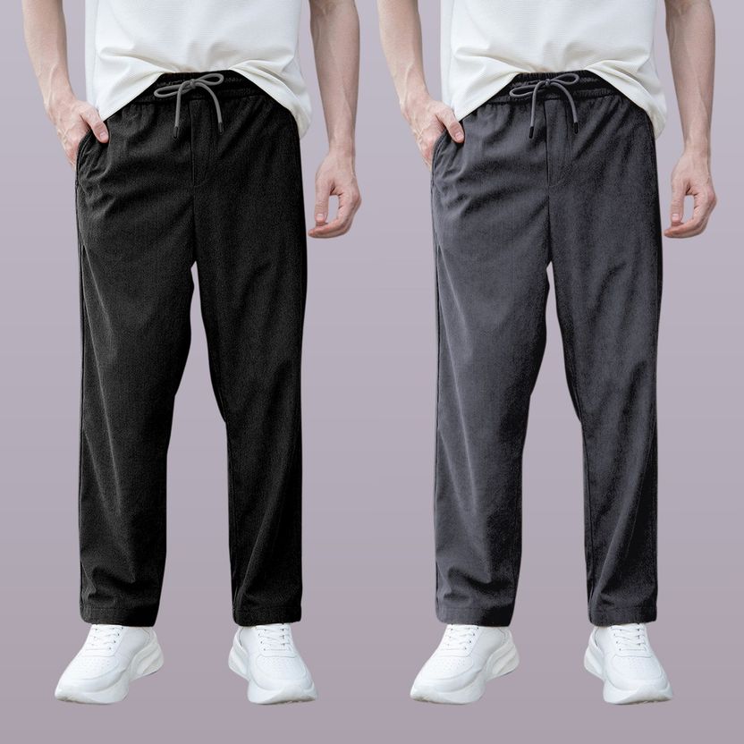 GIBBONTE Men Brown Grey Track Pants - Image 9