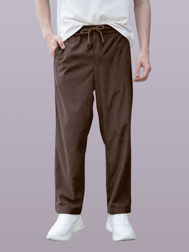 GIBBONTE Men Brown Grey Track Pants - Image 2