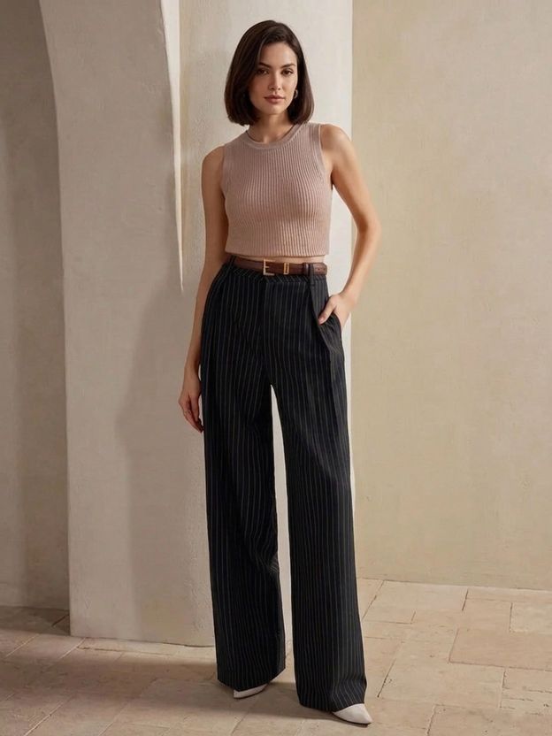KOTTY Relaxed Black Trousers for Women - Image 2