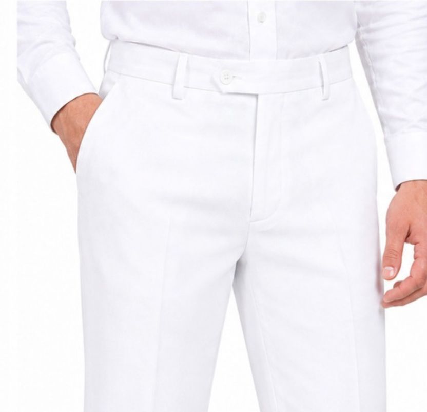 Surendra Men Straight Fit White Trousers - Image 4