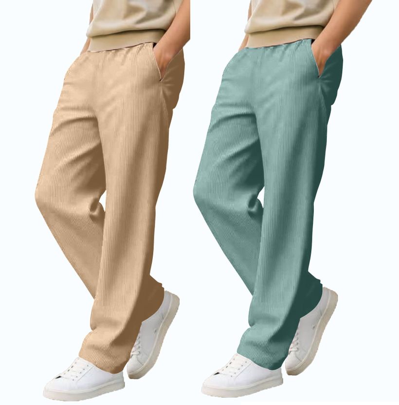 COMBRAIDED Loose Fit Men Multicolor Trousers - Image 1