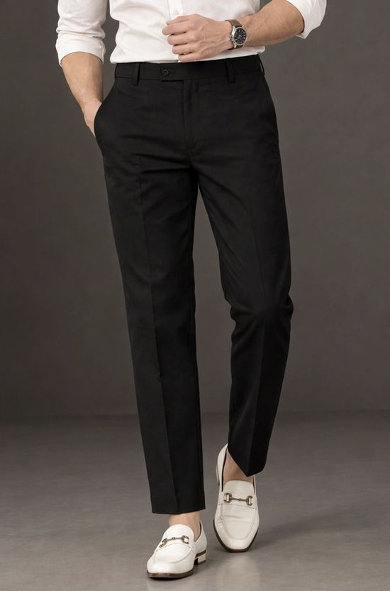 WEAROBICS Regular Fit Black Trousers - Image 1