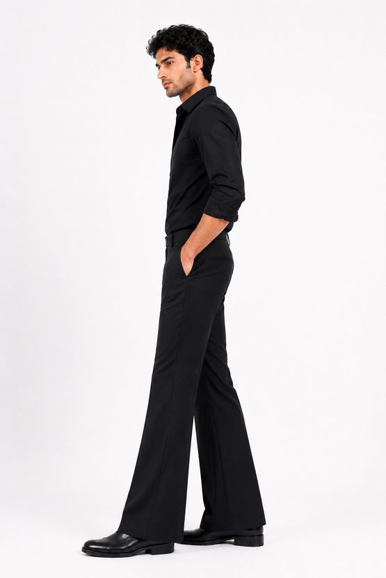 KDR Men Athletic Fit Black Lycra Trousers - Image 3