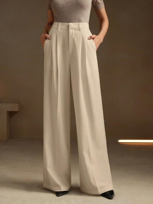 KOTTY Women Beige Viscose Rayon Trousers - Image 5