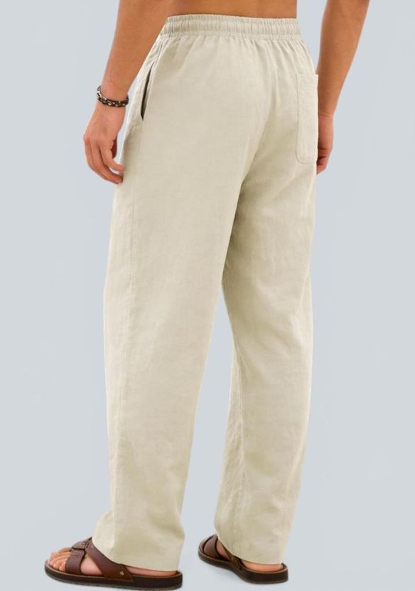 Javier Comfort Fit Men Beige Trousers - Image 2