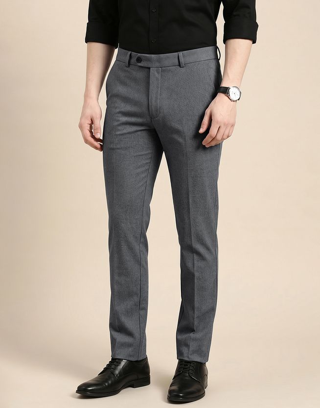 PETER ENGLAND Slim Fit Grey Trousers - Image 3