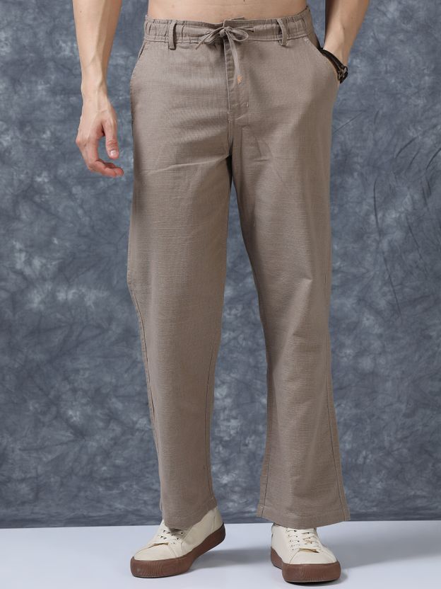 Roadster Men Relaxed Cream Pure Linen Trousers - Image 9