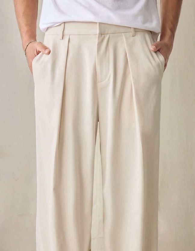 NEXT Men Beige Polyester Trousers - Image 3