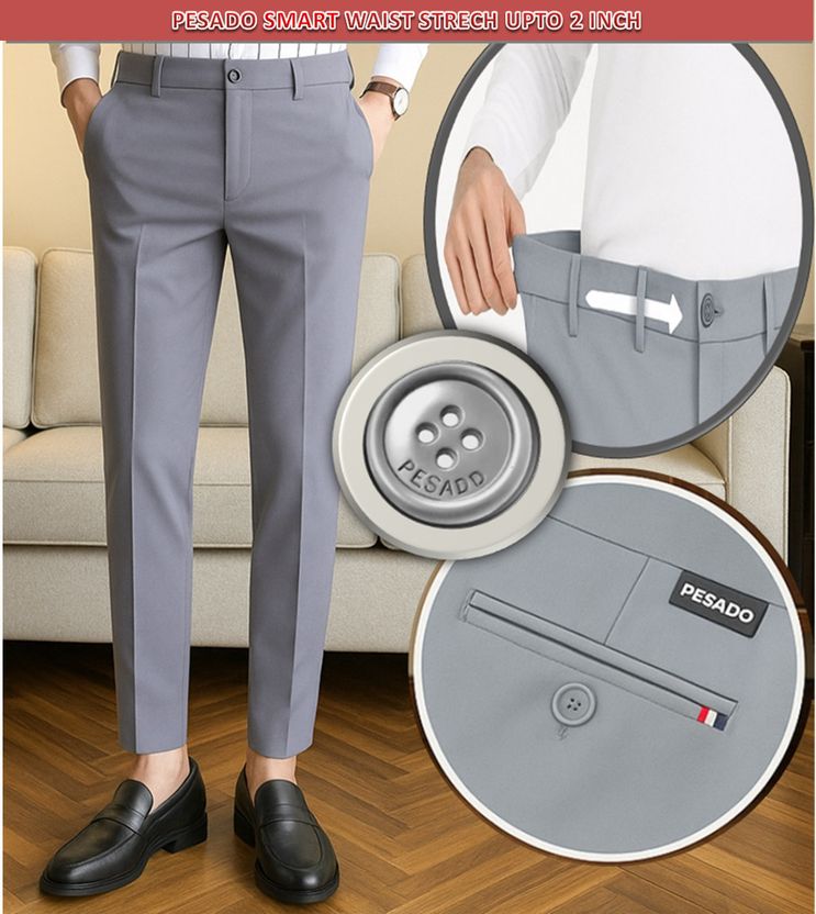 PESADO Men Slim Fit Black Trousers - Image 10
