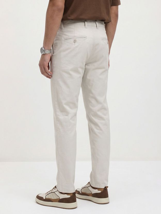 Roadster Men White Cotton Trousers - Image 3