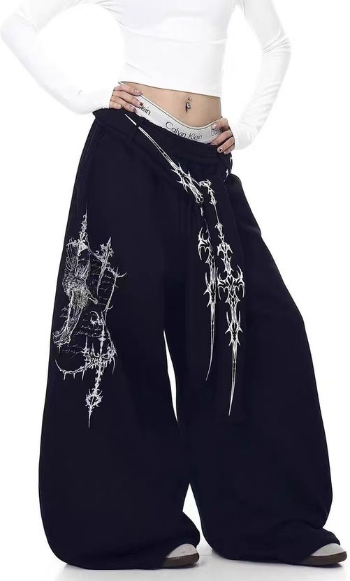SKW Women Loose Fit Black Cotton Trousers - Image 3
