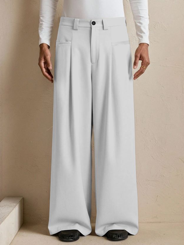 Rajovati Men Silver Viscose Rayon Trousers - Image 1