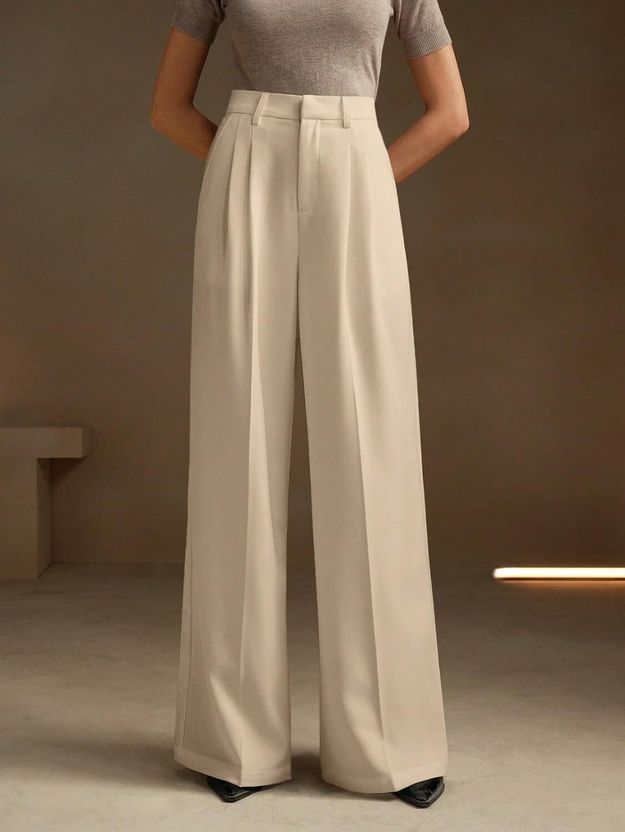 KOTTY Women Beige Viscose Rayon Trousers - Image 4