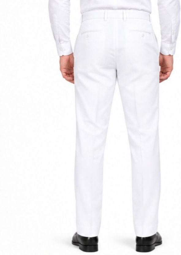 Surendra Men Straight Fit White Trousers - Image 2