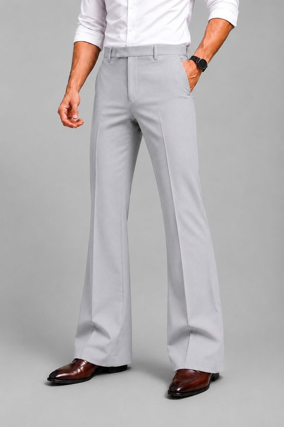 YGDEAL Flared Men Brown Trousers - Image 8