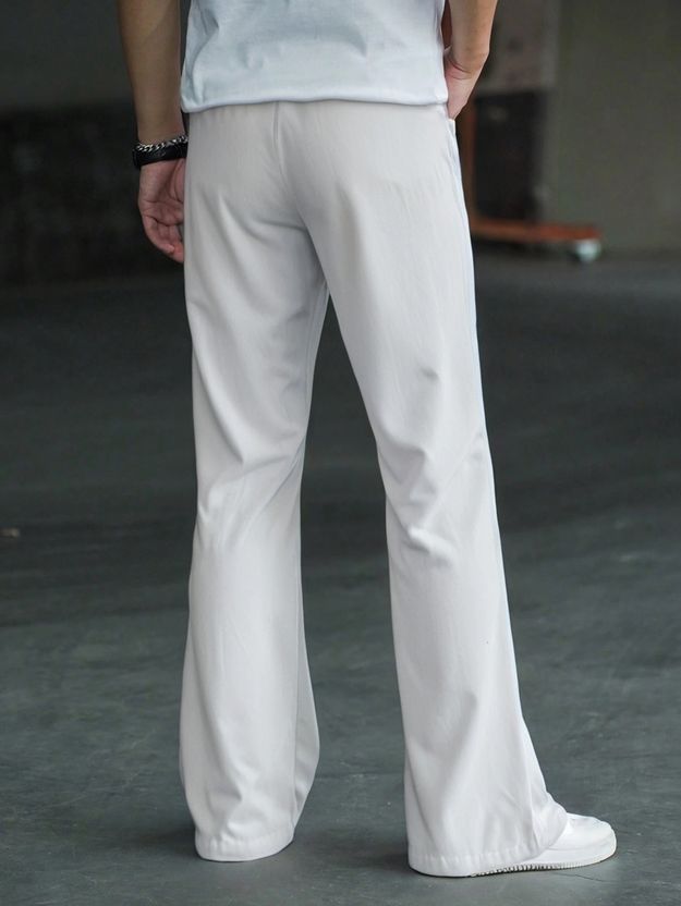 Plus91 Men White Lycra Blend Trousers - Image 2