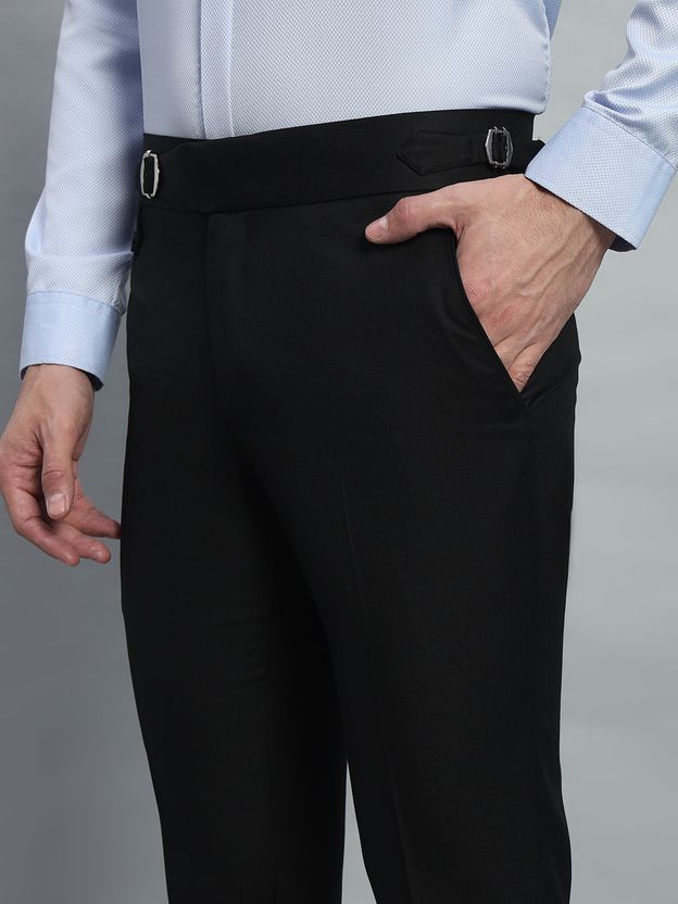 VASTRANU Regular Fit Black Trousers - Image 1