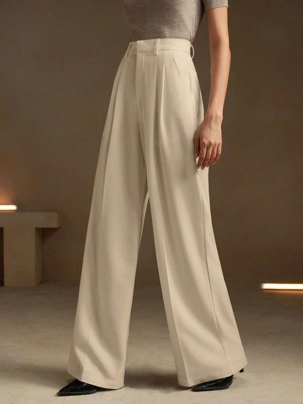 KOTTY Women Beige Viscose Rayon Trousers - Image 2