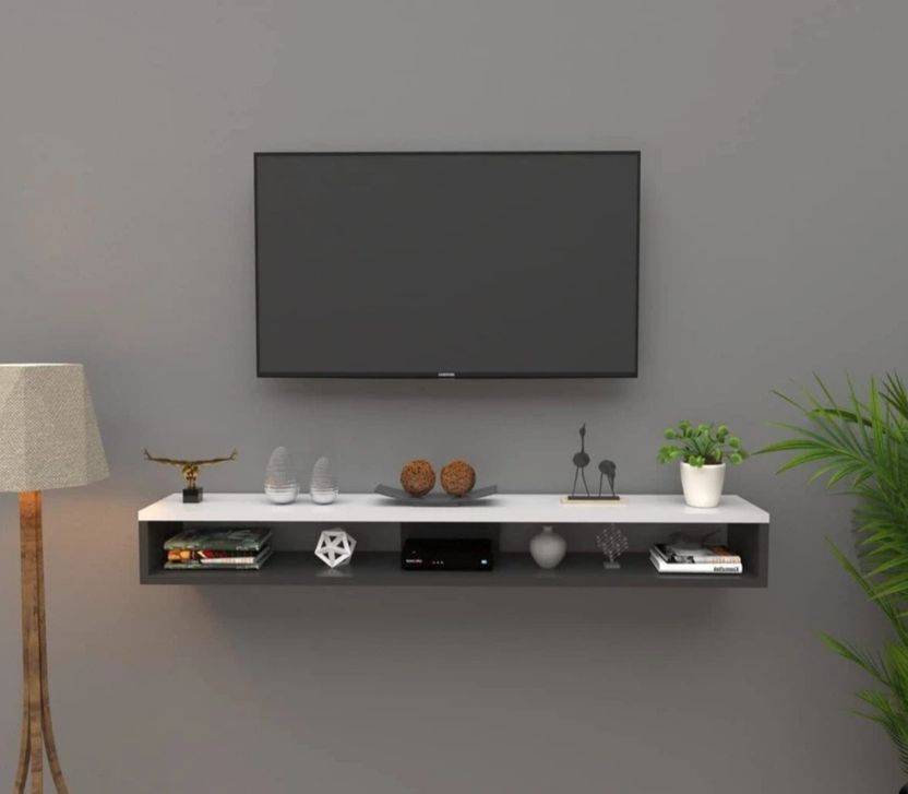 K K HANDICRAFTS Modern Wall Mounted TV Unit Shelf - Image 3