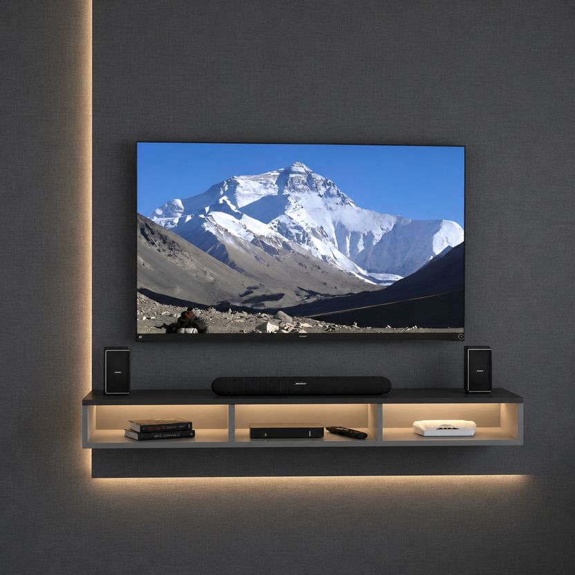 K K HANDICRAFTS Modern Wall Mounted TV Unit Shelf - Image 10