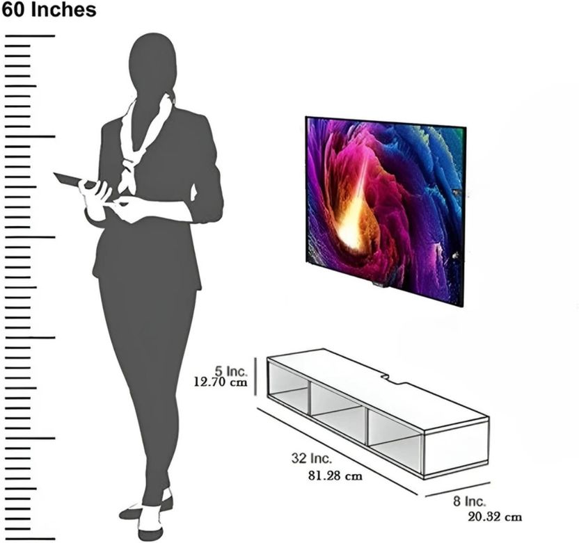 K K HANDICRAFTS Modern Wall Mounted TV Unit Shelf - Image 6