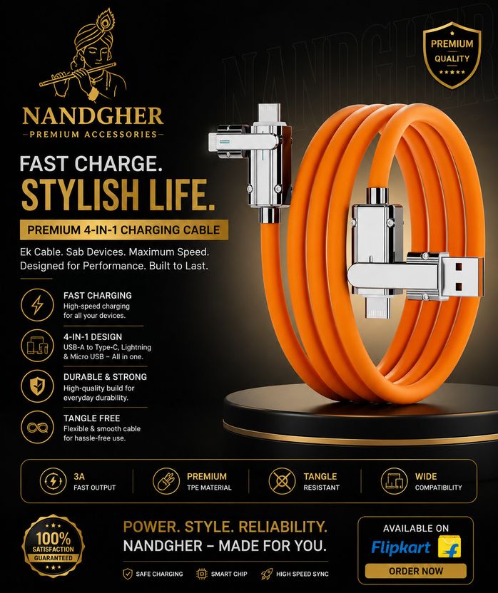 JNSM 4 in 1 Data Cable Fast Charging Portable Cord - Image 2