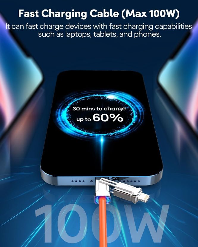 JNSM 4 in 1 Data Cable Fast Charging Portable Cord - Image 3