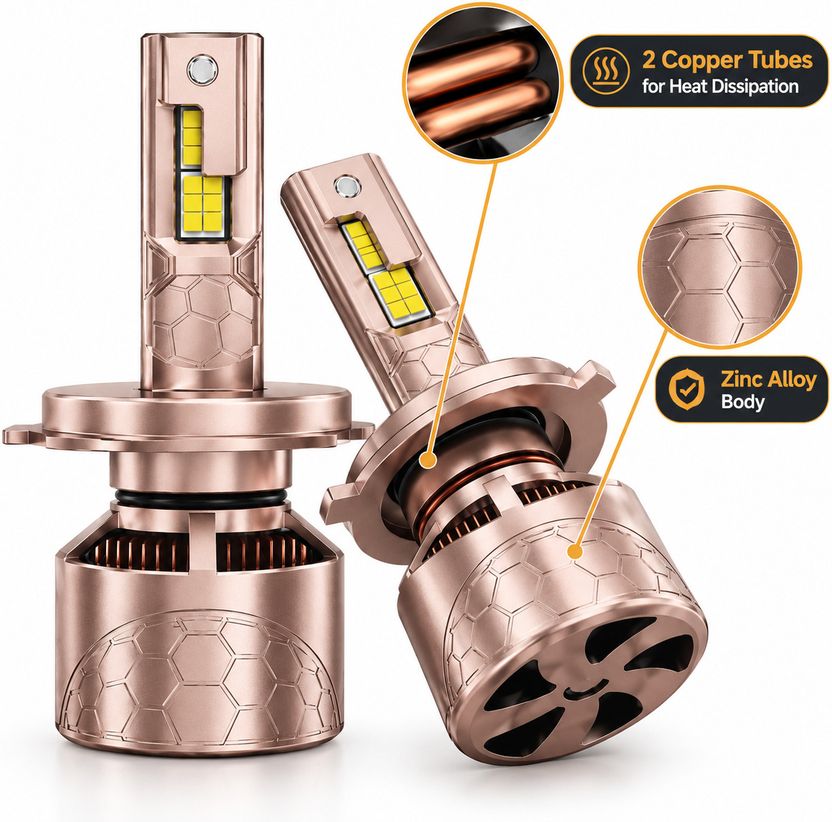 Autosea 300W H4 LED Headlight Bulbs, White - Image 1