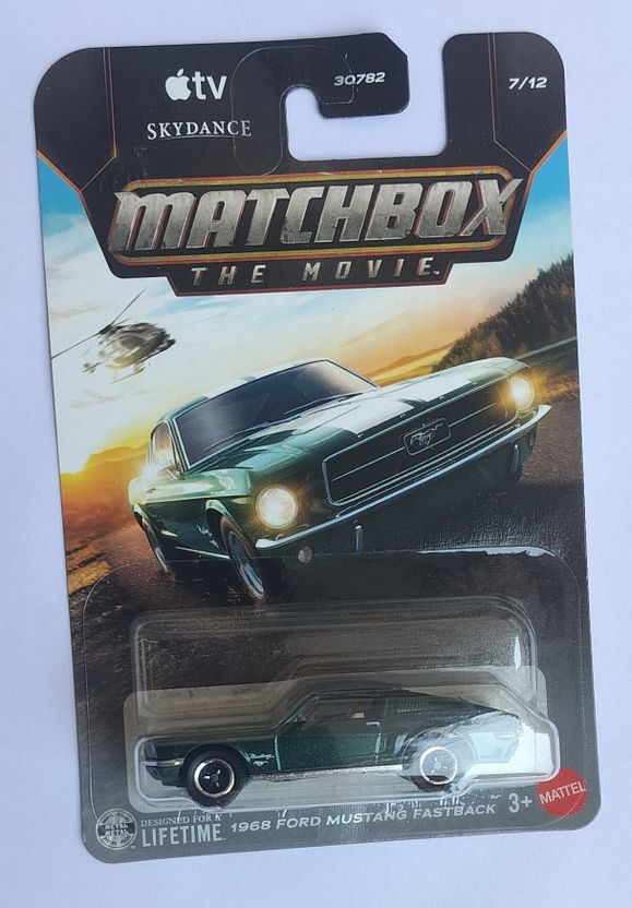 Matchbox 1968 Ford Mustang Fastback Toy Car (Green) - Image 1