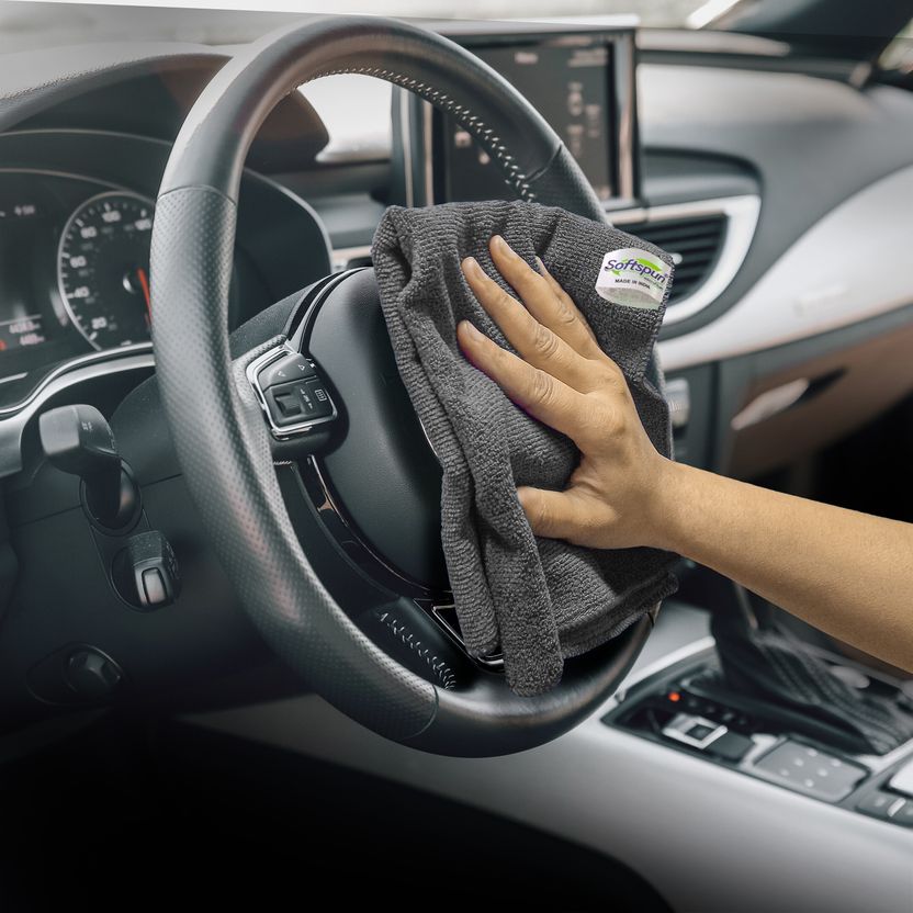 SOFTSPUN Microfiber Vehicle Washing Cloth (Pack of 4) - Image 3