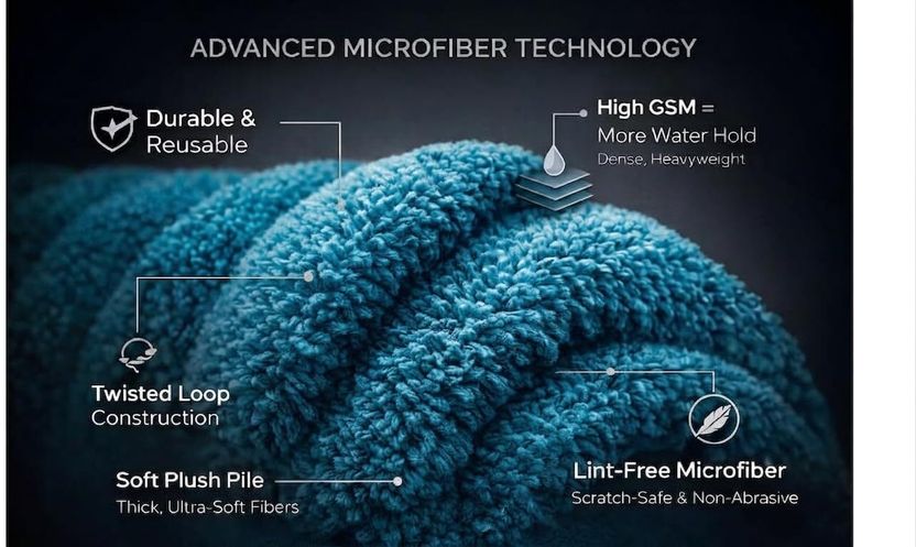 JusGro Microfiber Vehicle Washing Cloth (Pack of 2, 1200 GSM) - Image 5