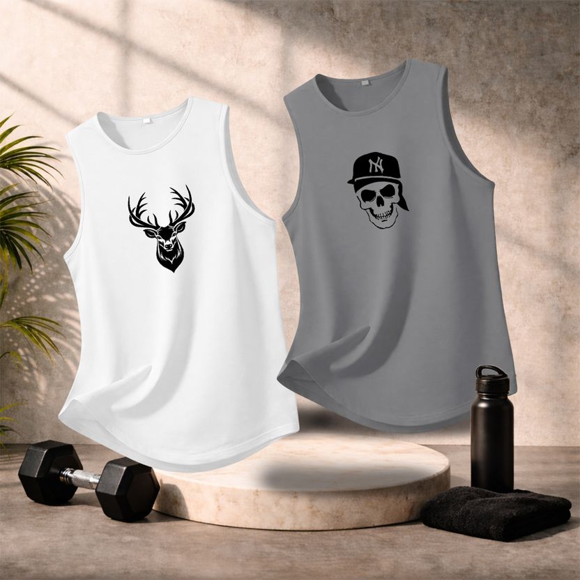 Boxman 2 Pack Men's Printed Round Neck Black T-Shirts Pack of 2 - Image 9