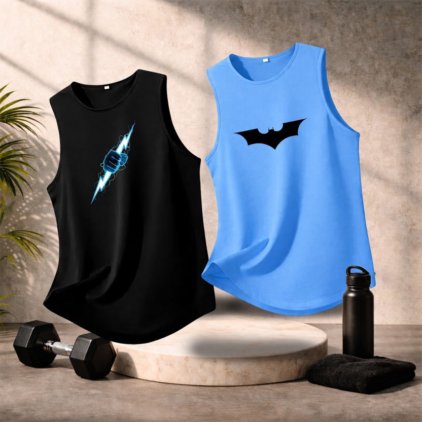 Boxman 2 Pack Men's Printed Round Neck Black T-Shirts Pack of 2 - Image 5