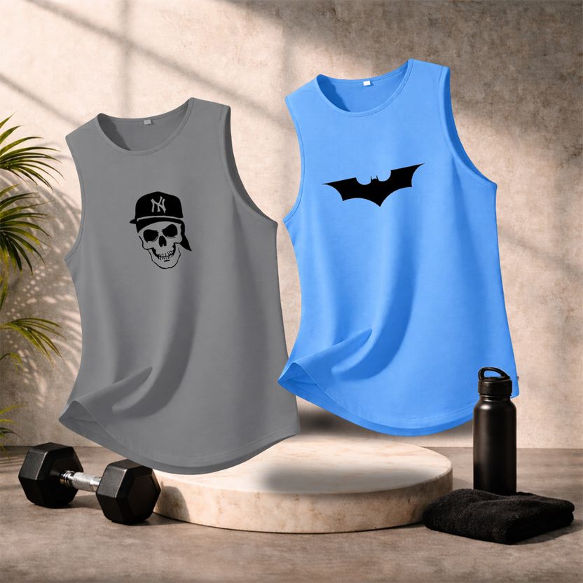 Boxman 2 Pack Men's Printed Round Neck Black T-Shirts Pack of 2 - Image 8