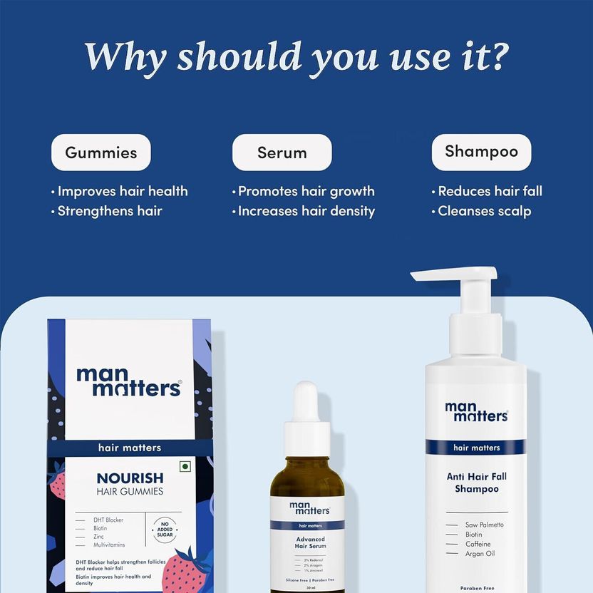 Man Matters Biotin Gummies 30N, Hair Serum 30ml, Anti-Hair-Fall - Image 5