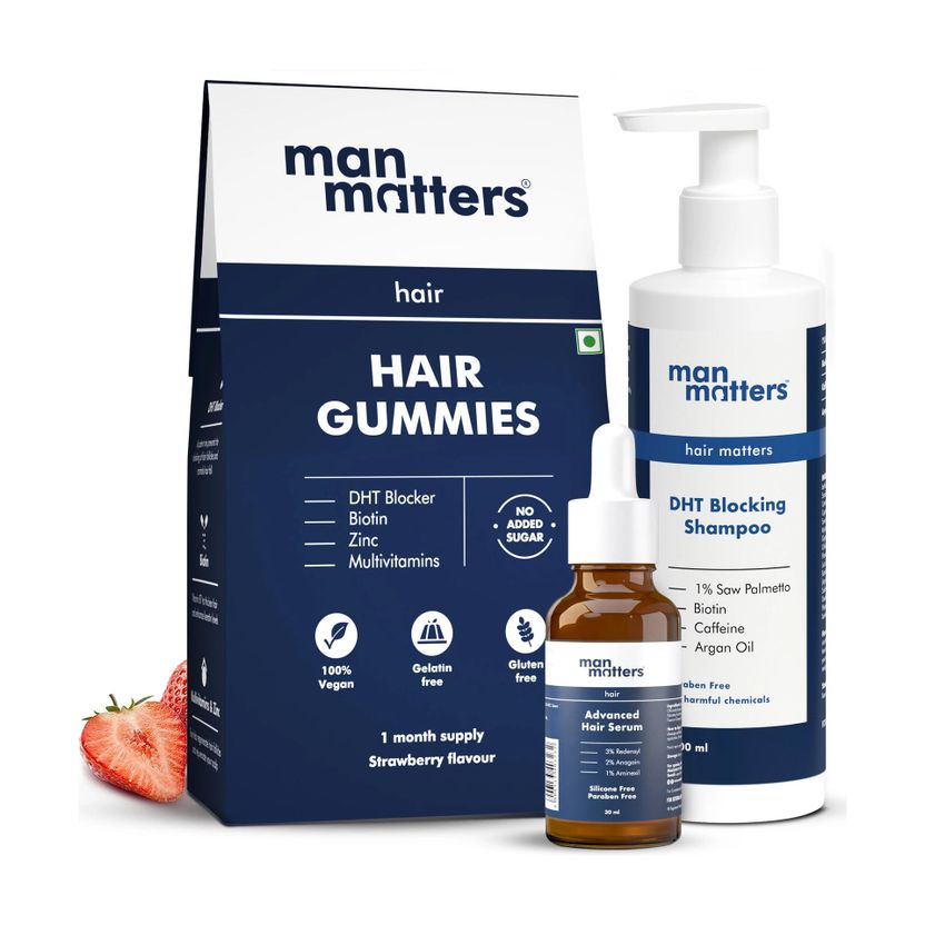 Man Matters Biotin Gummies 30N, Hair Serum 30ml, Anti-Hair-Fall - Image 3