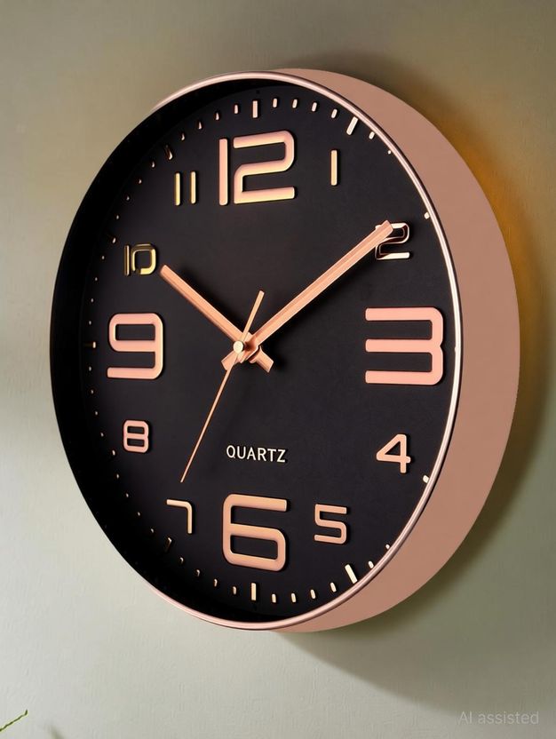 Masstone Analog 30.5 cm Wall Clock, Peach - Image 2