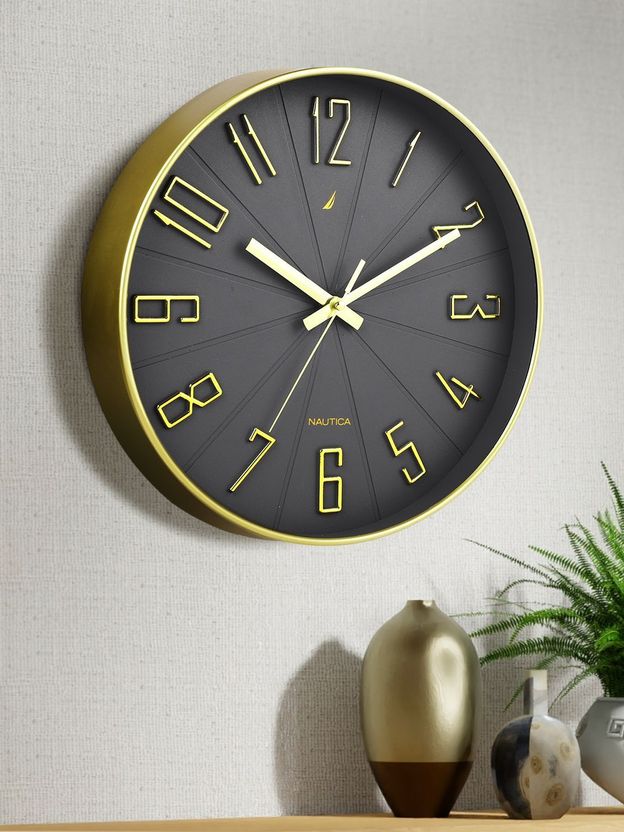 NAUTICA Analog 30 cm X 30 cm Wall Clock (Gold, With Glass, DIY Cl...more - Image 3