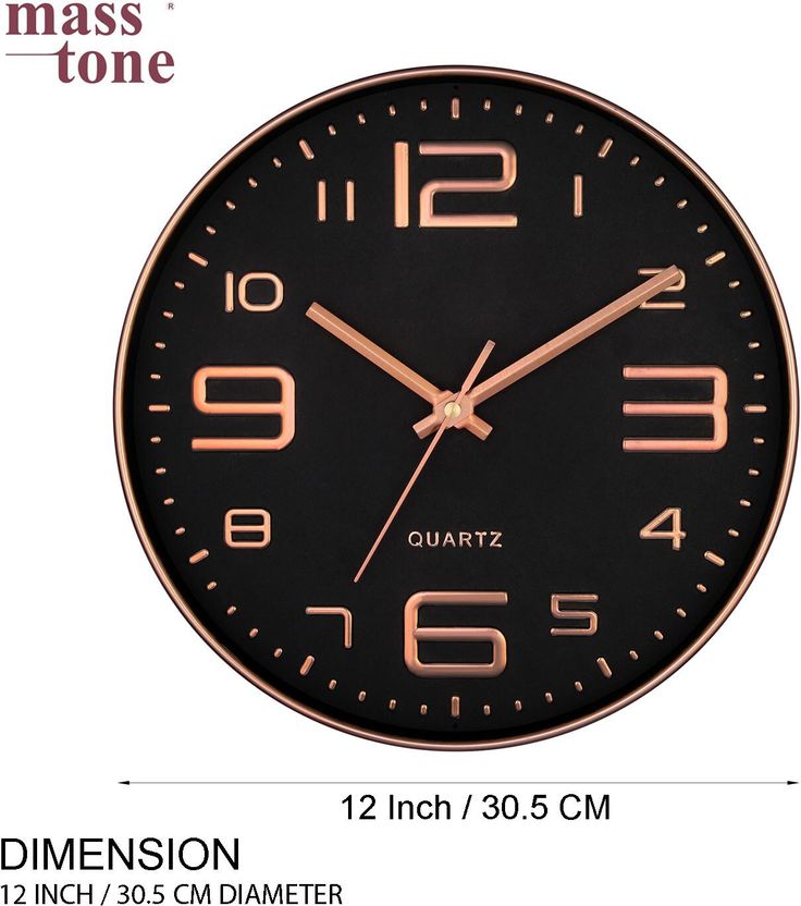 Masstone Analog 30.5 cm Wall Clock, Peach - Image 4