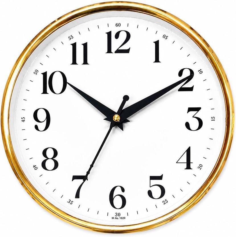 PAVAN 10x20 cm Gold Glass Wall Clock - Image 1